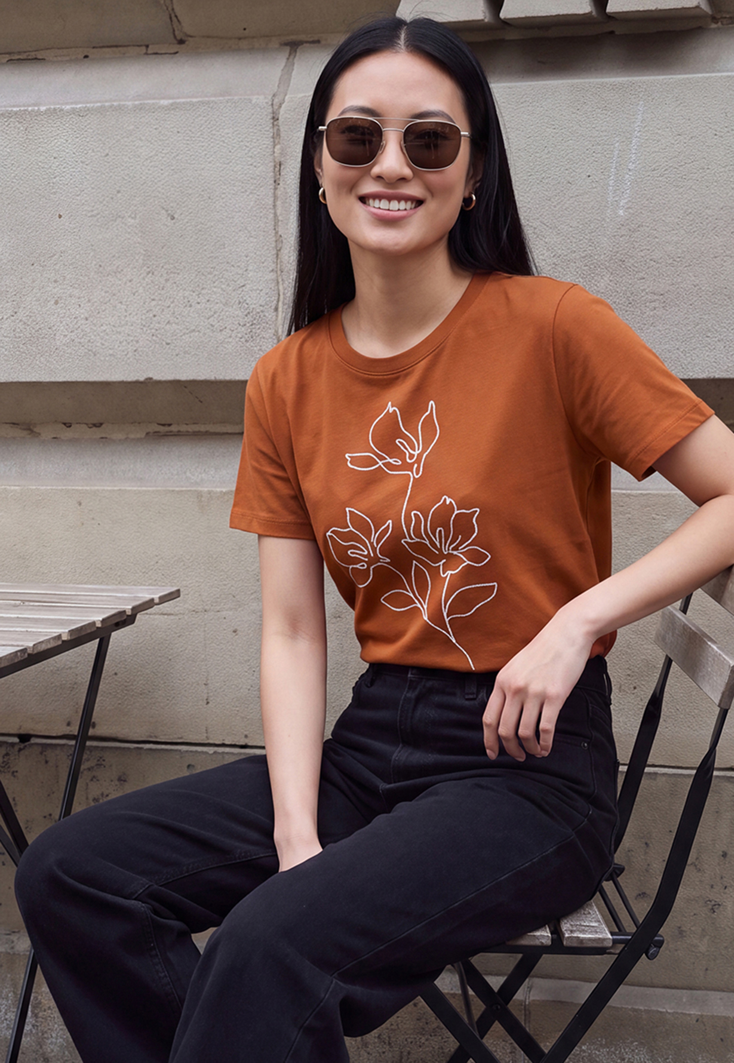Women Floral Embroidered T-shirt-picture-42