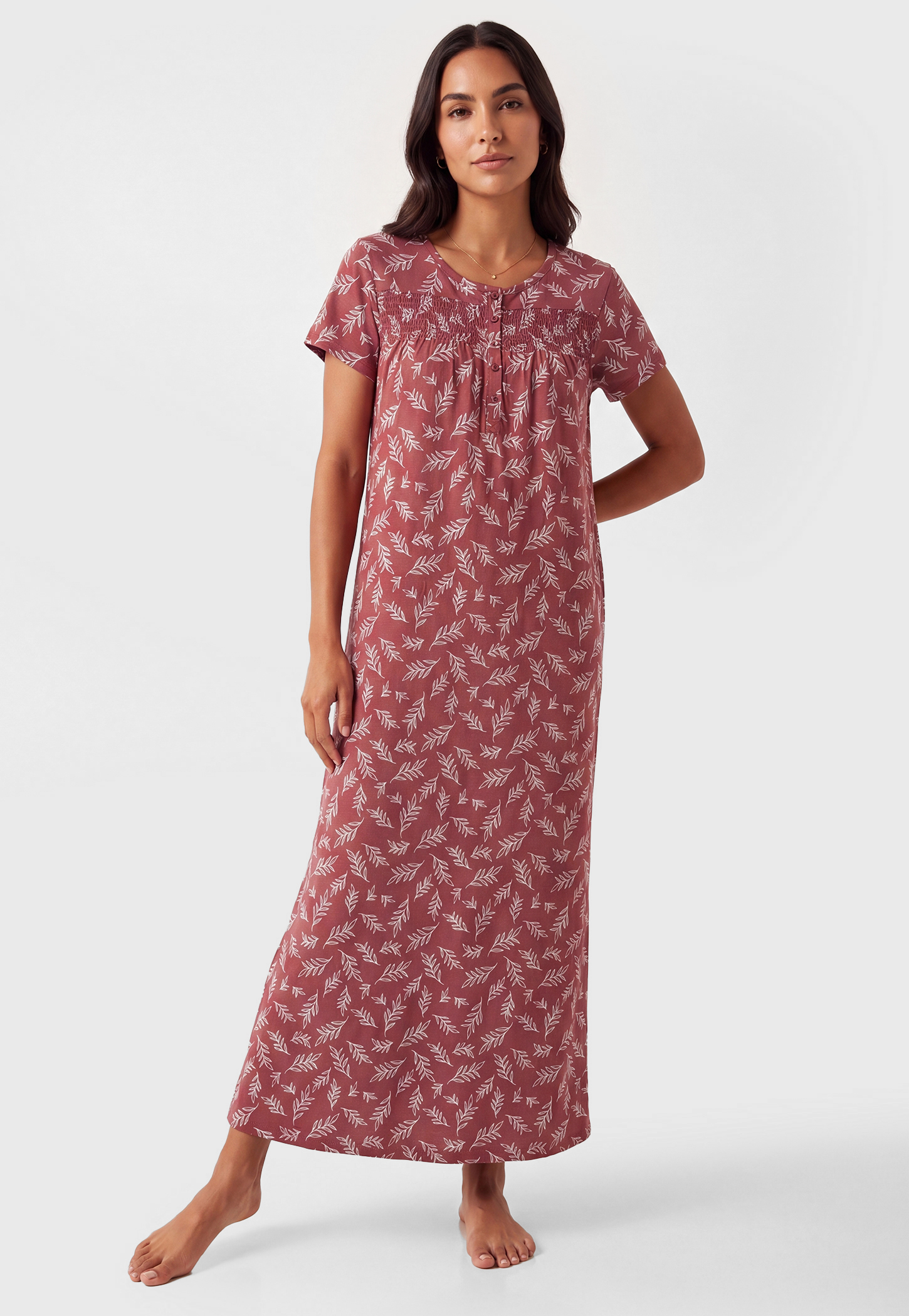 Women Floral Print Nightgown-picture-27