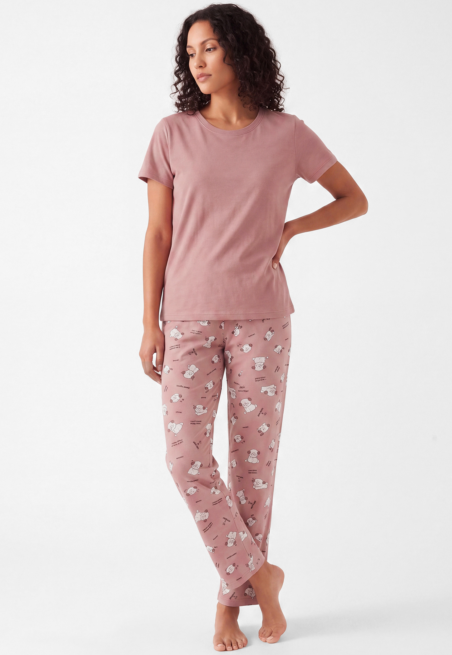 women printed pj set