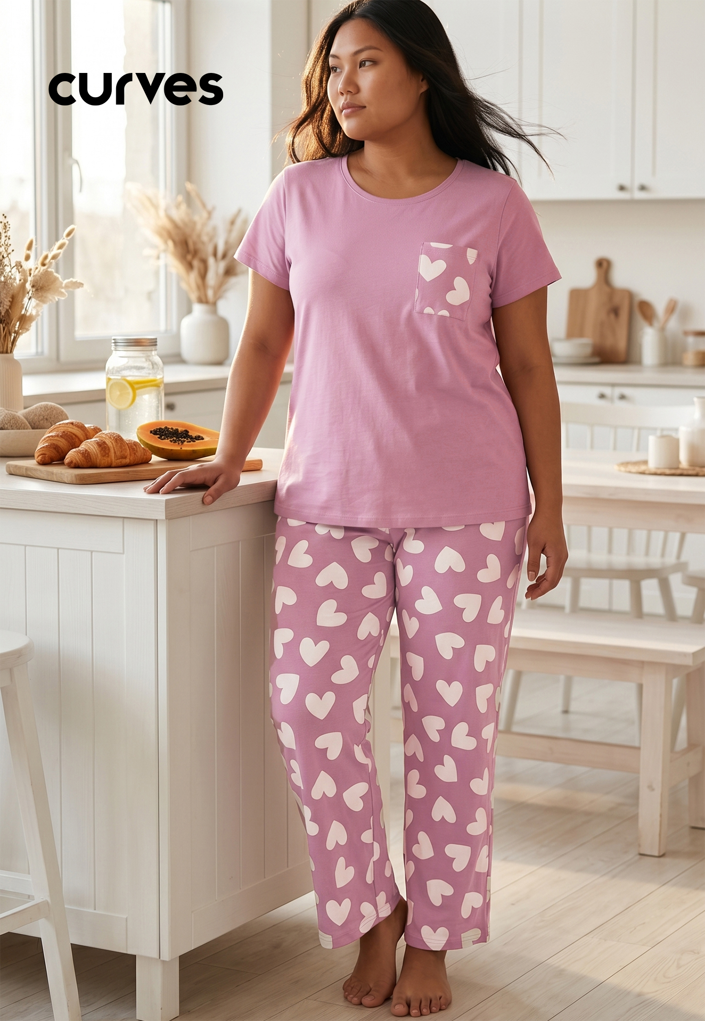 Women Heart Printed PJ Set-picture-29
