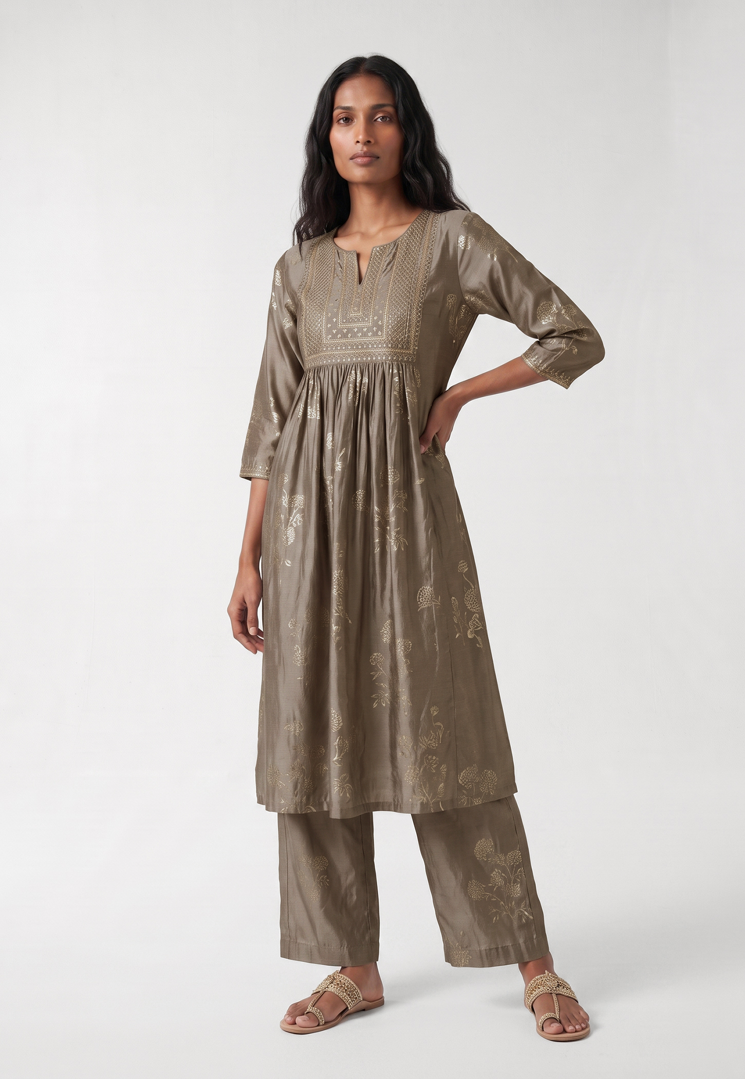 Women Embroidered A-Line Kurta Set-image-35