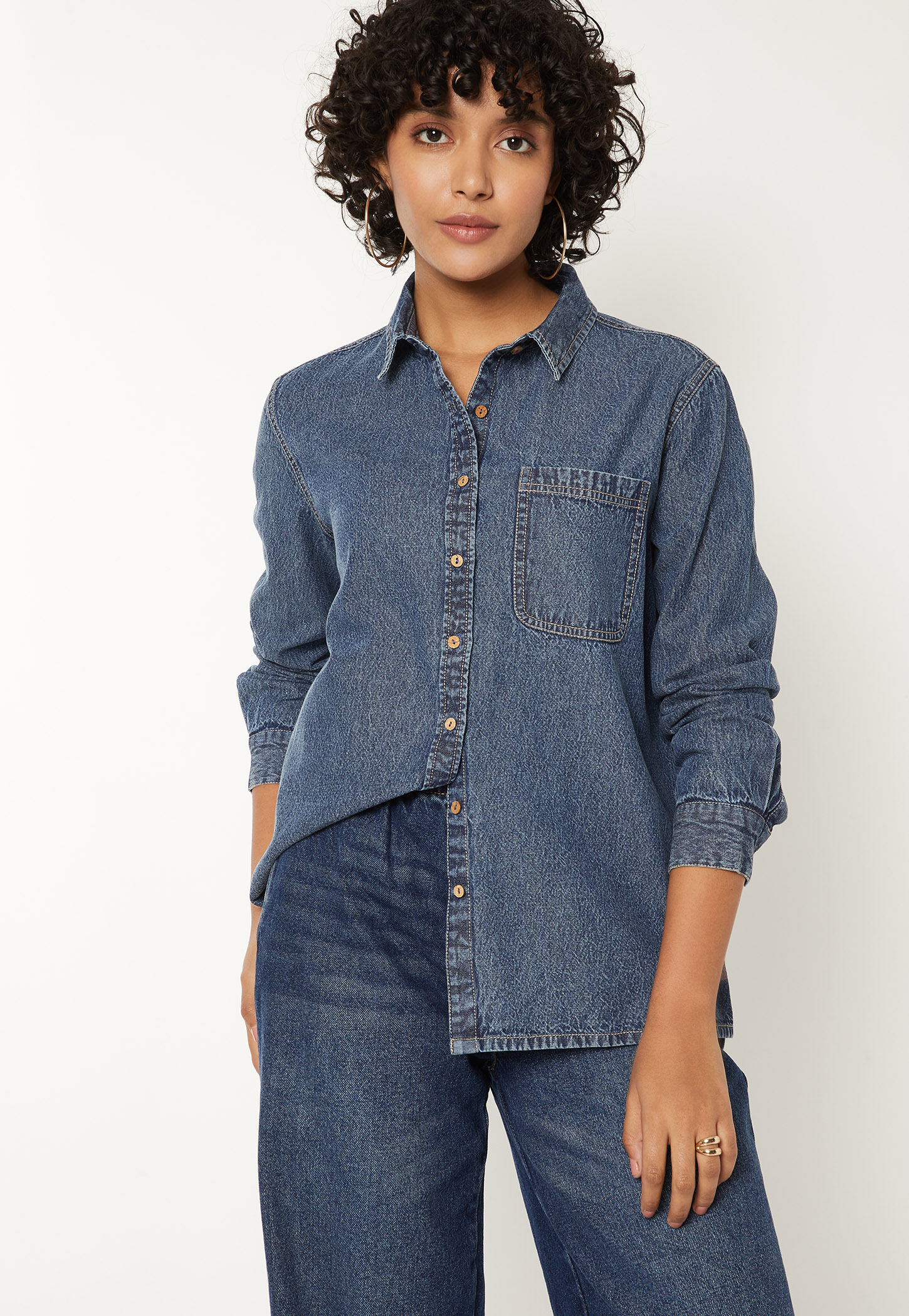 Women Solid Denim Shirt-picture-48