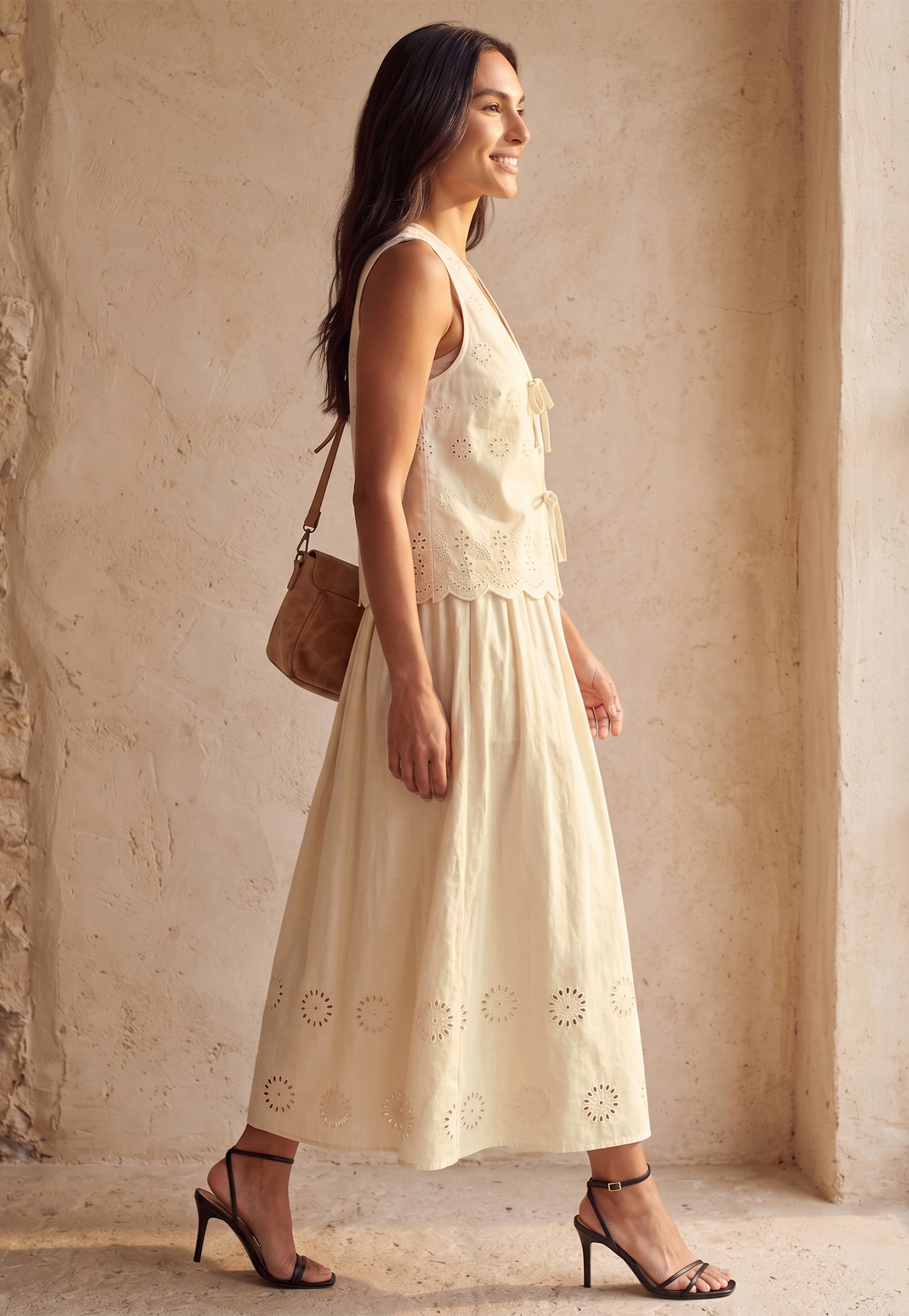 Women Schiffli Midi Skirt-picture-23