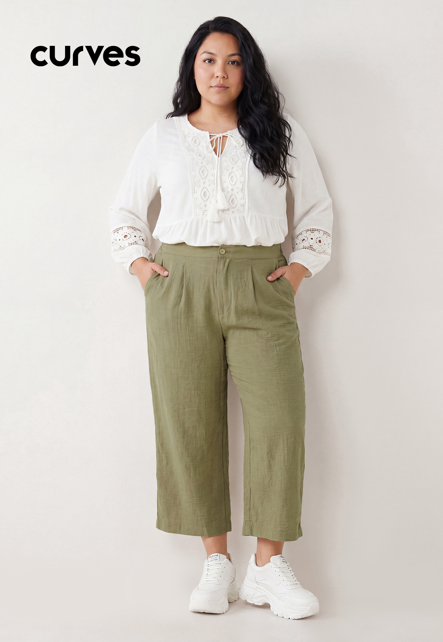Women Solid Wide Leg Trousers-picture-21