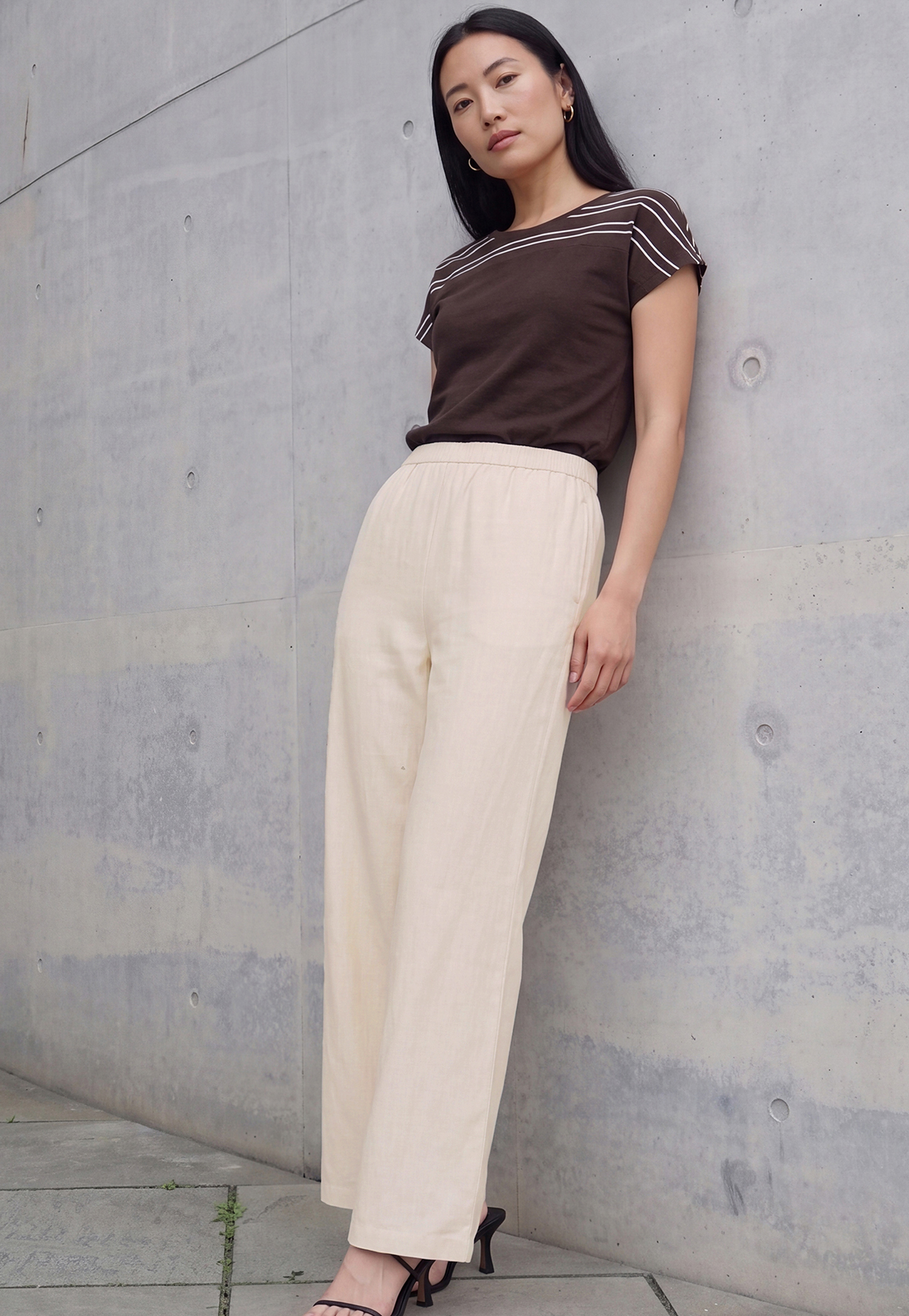 Women Solid Pull-on Pants-picture-43