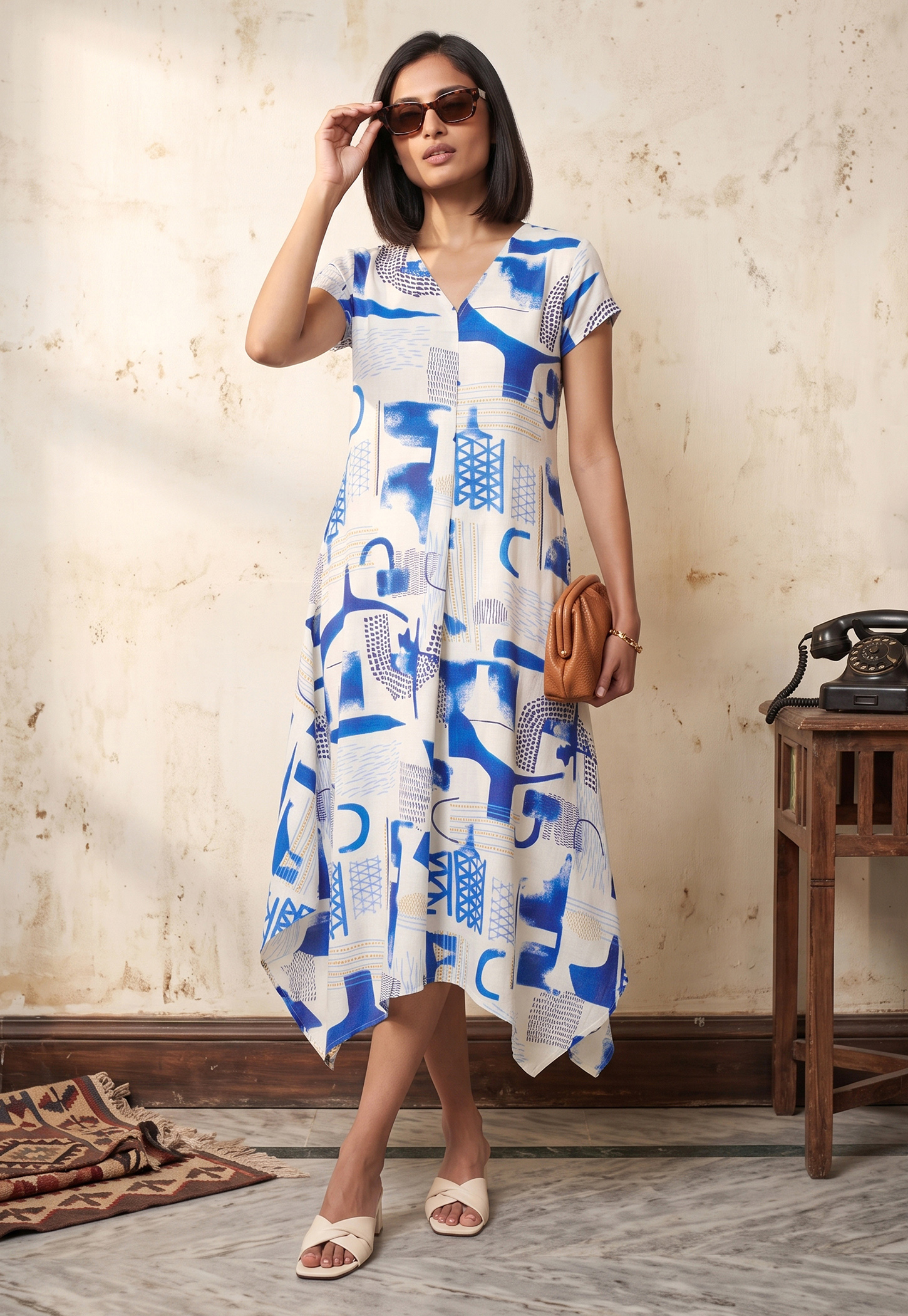 Women Printed Asymmetric Dress-picture-25