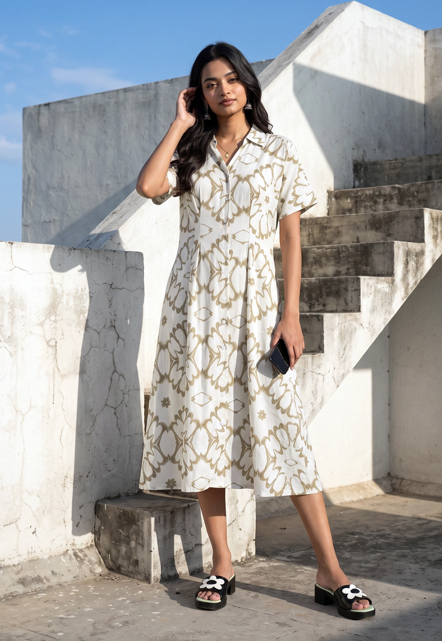 Women Printed Shirt Dress-picture-31