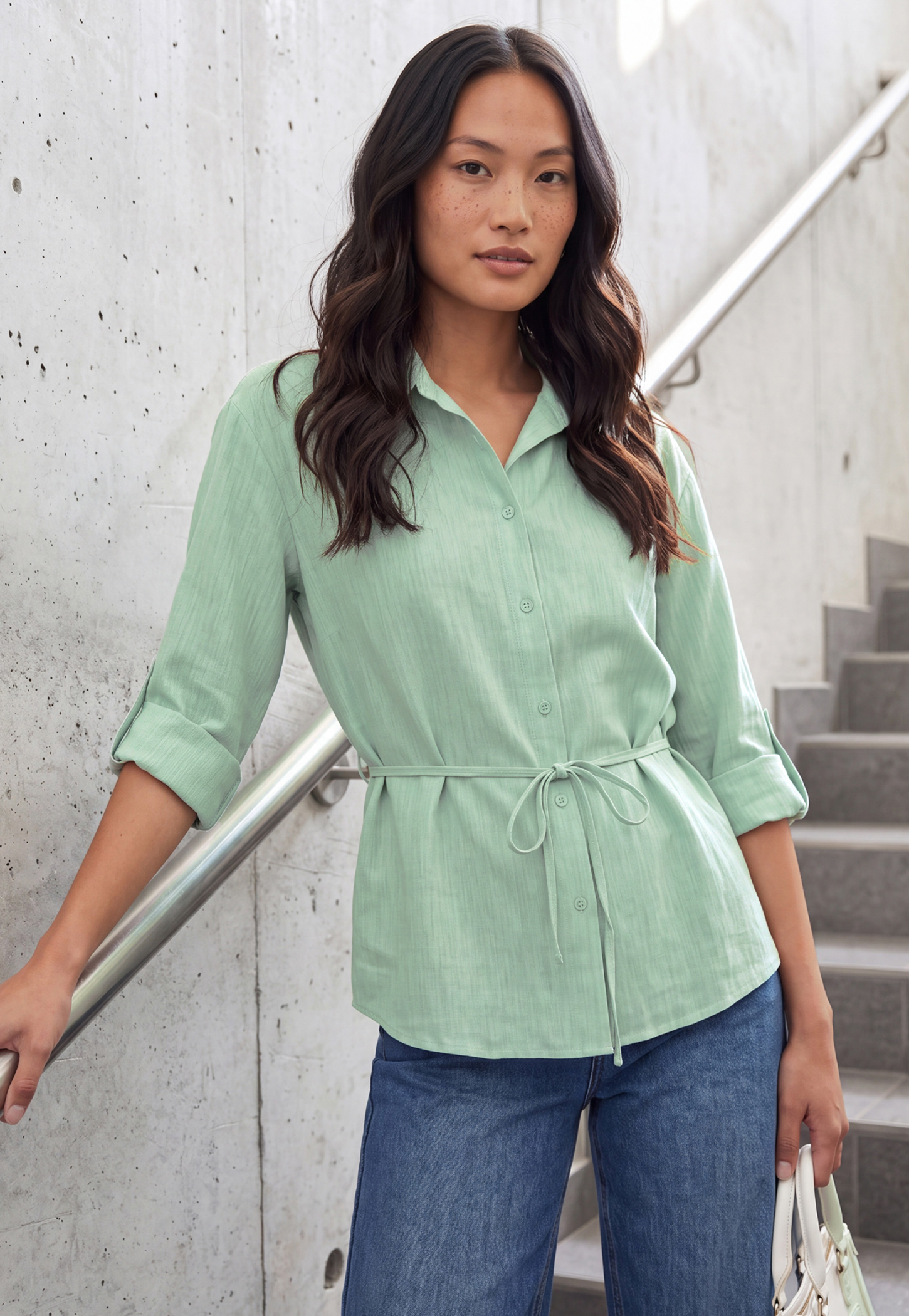 Women Striped Shirt-Style Top-image-1