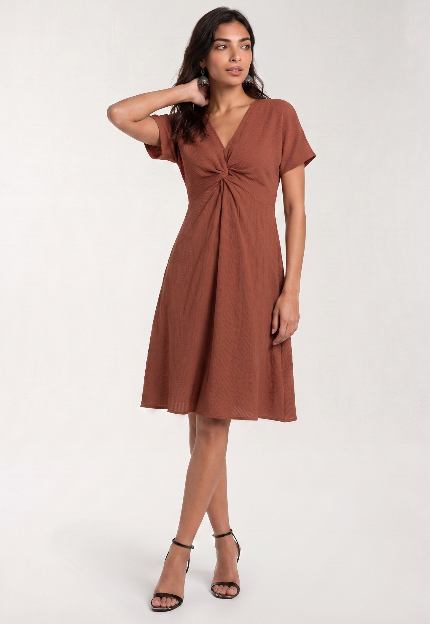 Women Twisted Detail A-Line Dress-picture-10