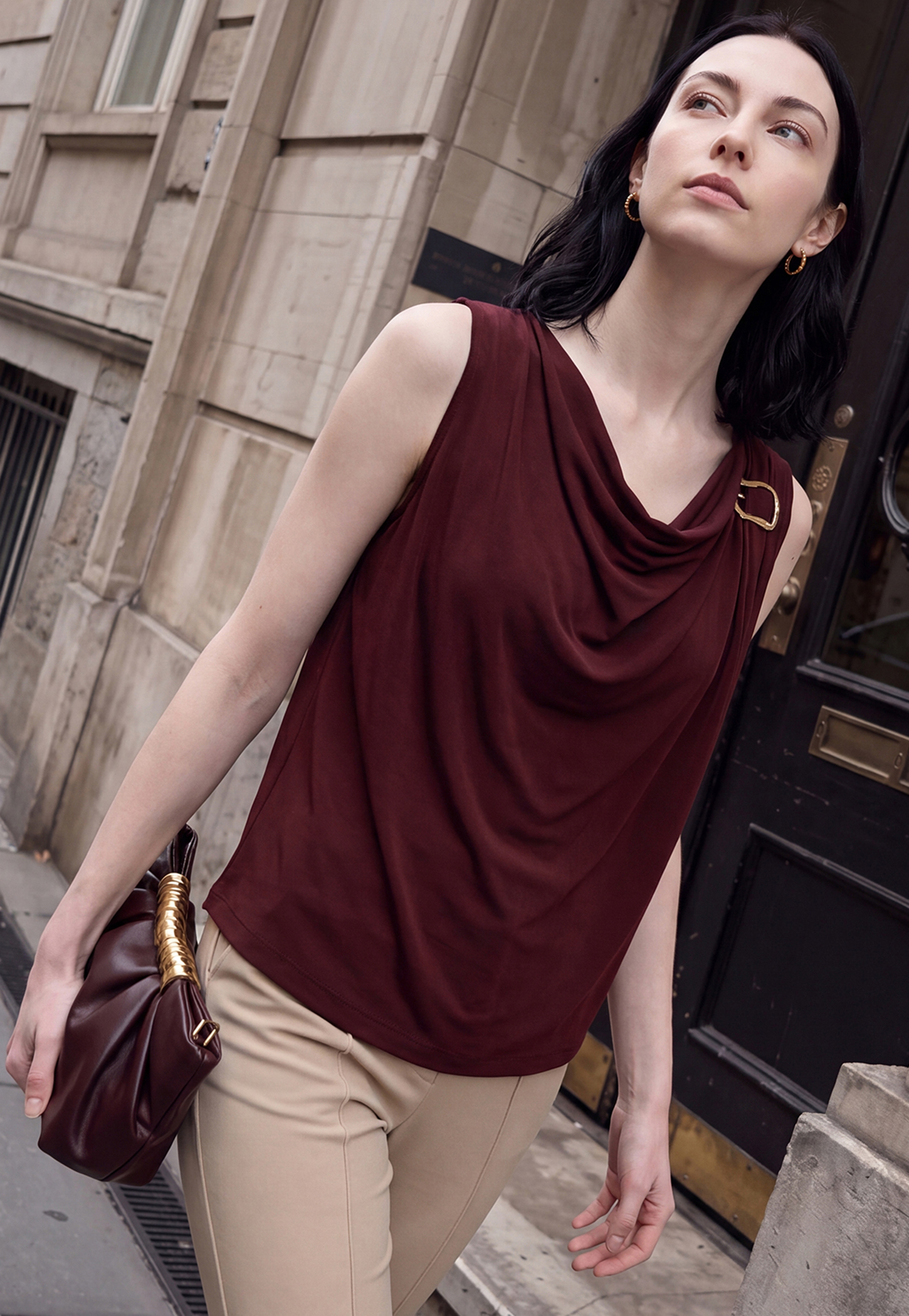 Women Solid Cowl Neck Top-picture-30