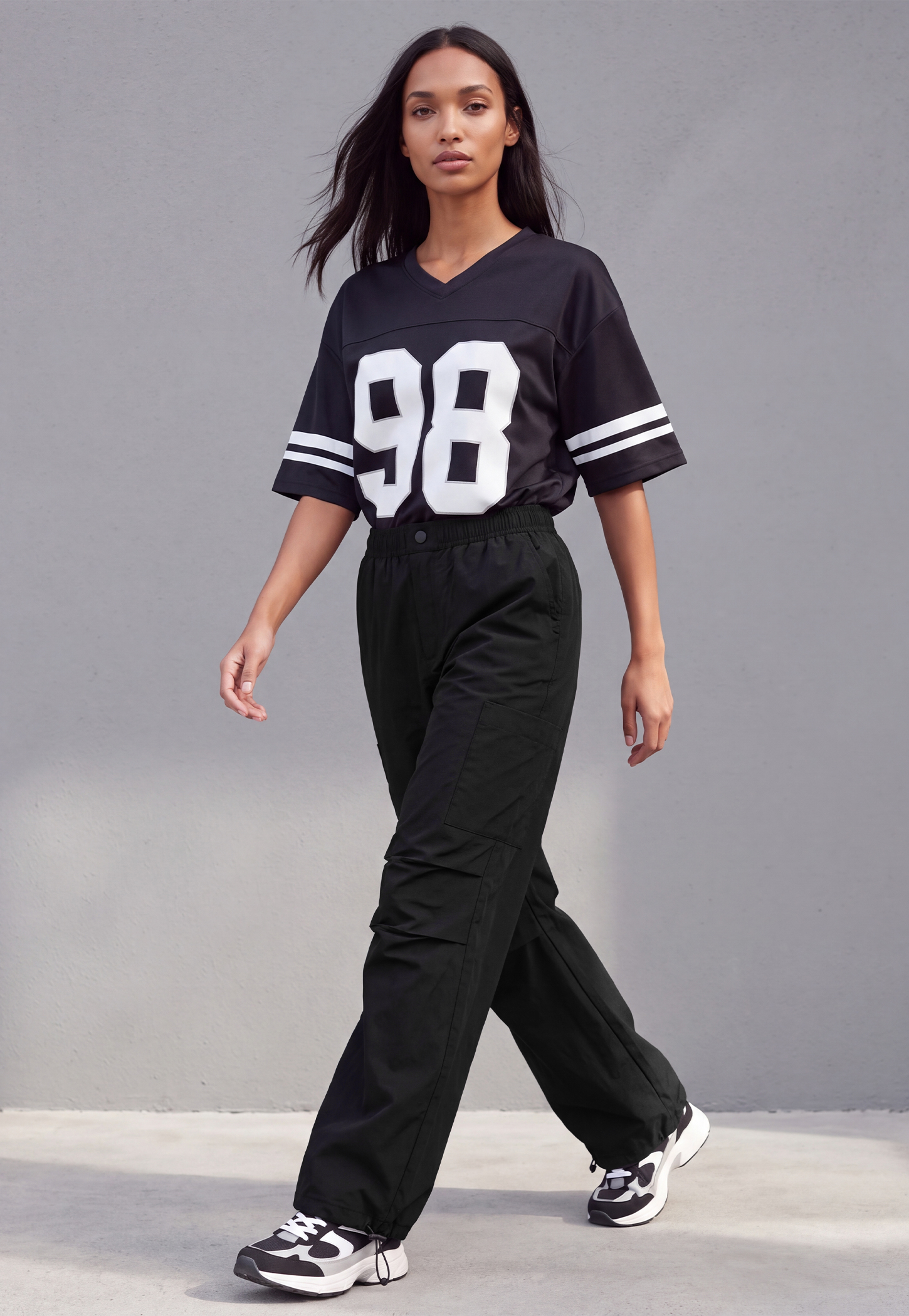 Women Solid Sports Parachute Pants-picture-32