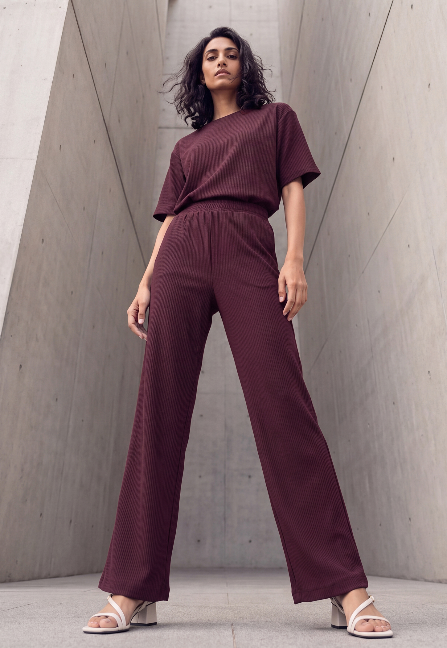Women Textured Pull-on Pants-picture-11