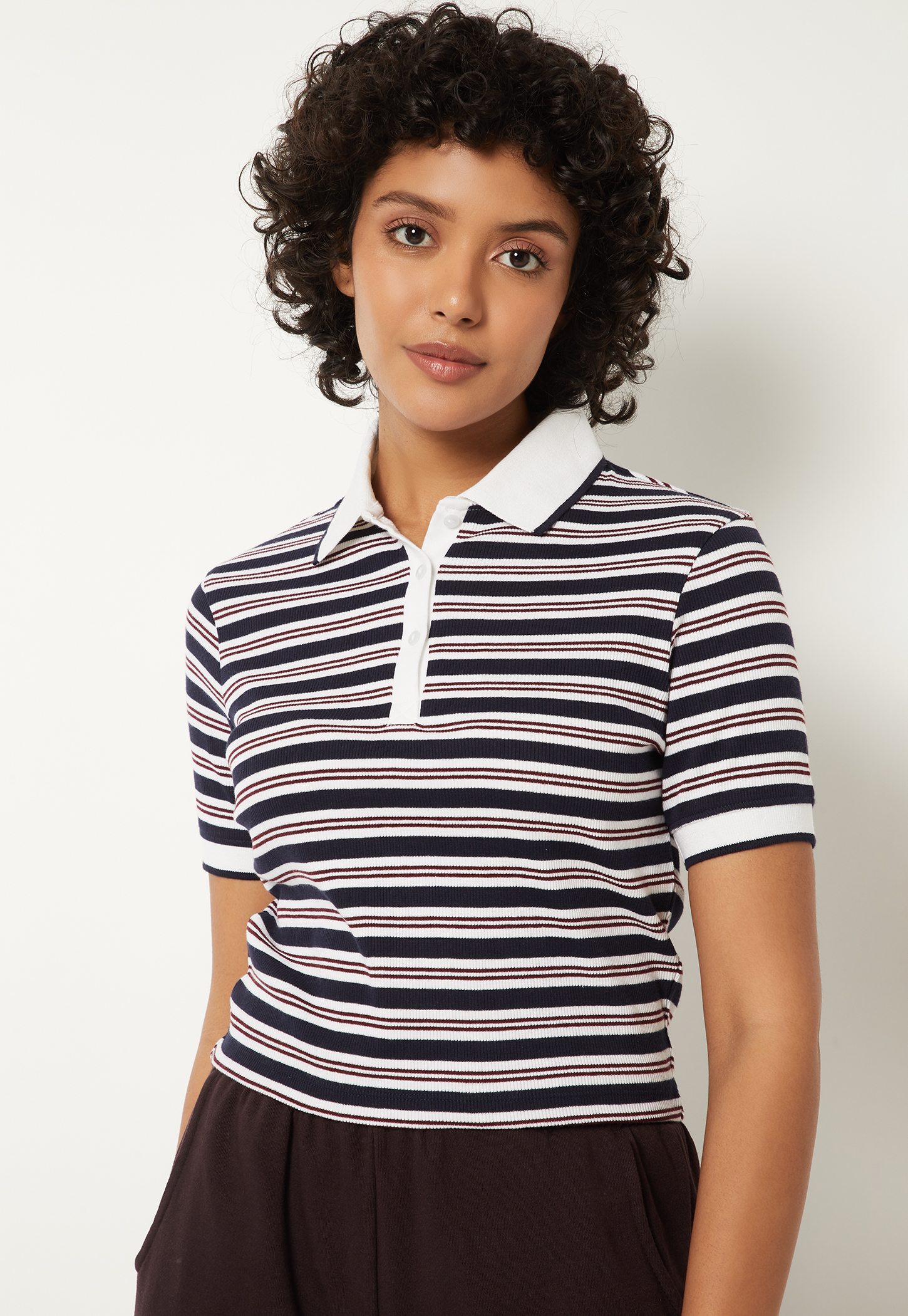 Women Striped Polo T-shirt-picture-21